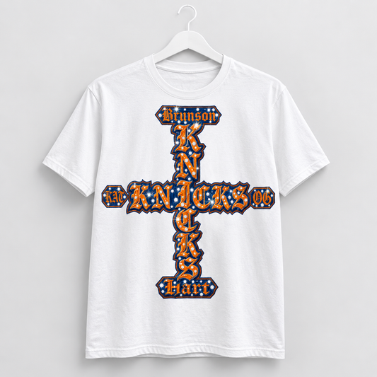 Swarovski Knicks Cross Tee